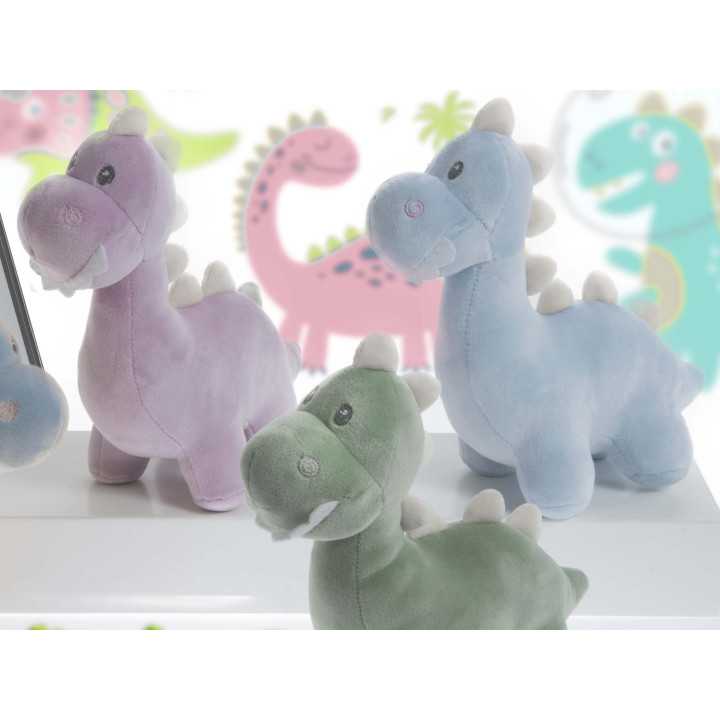 Muñeco Sonajero Dino rosa | Peluche terciopelo