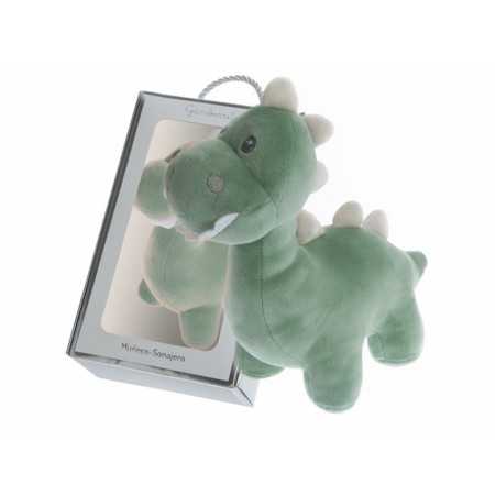 Muñeco Sonajero Dino verde | Peluche terciopelo