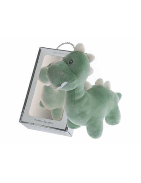 Boneca chocalho Dino verde | Pelúcia de veludo