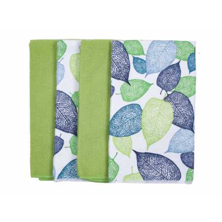 Paño microfibra Leaves Set 4 piezas | Paños absorbentes