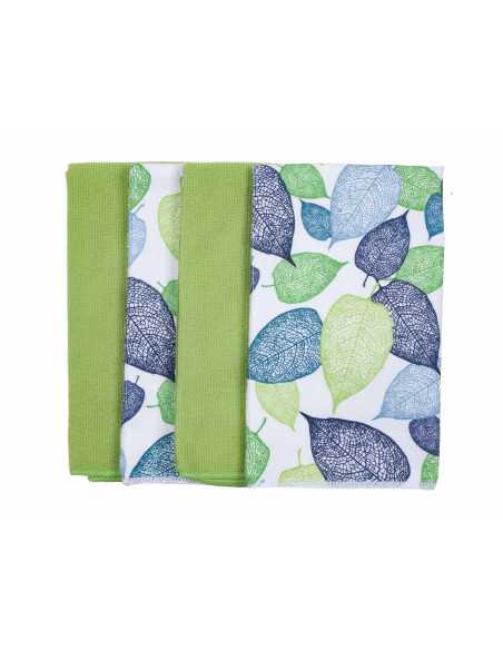 Paño microfibra Leaves Set 4 piezas | Paños absorbentes