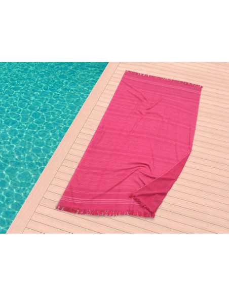 Toalla pareo playa Lassa fucsia | Toalla algodón piscina