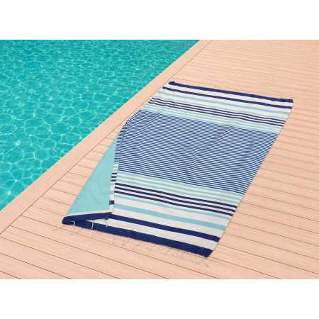Toalha pareo de praia Nahall azul | Toalha de algodão piscina