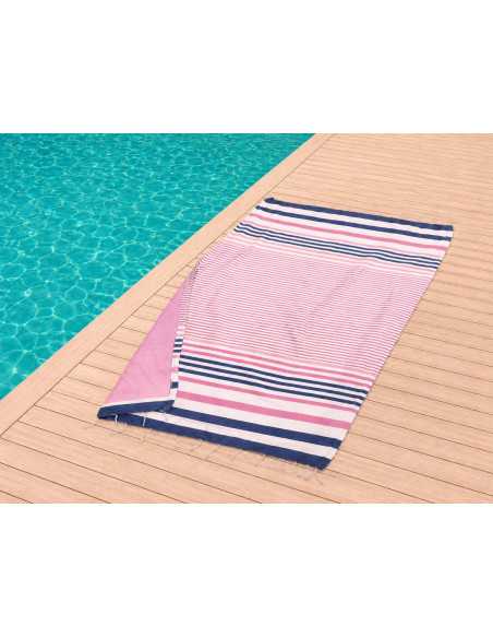 Toalla pareo playa Nahall malva | Toalla algodón piscina