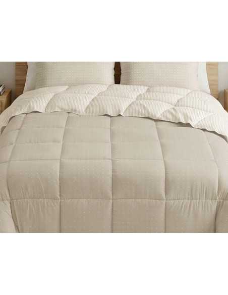 Edredón reversible Nival Beige | Edredón Burrito Blanco