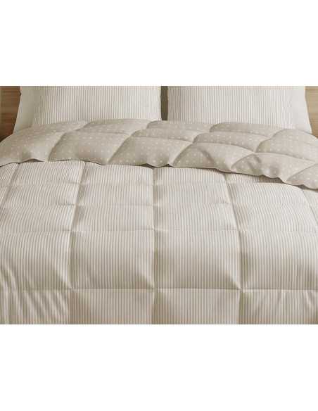 Edredón reversible Nival Beige | Edredón Burrito Blanco