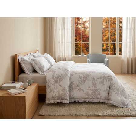 Edredón Rowel Gris Floral | Revitex