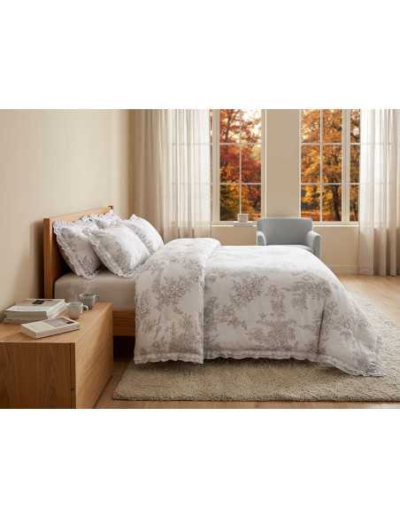 Edredón Rowel Gris Floral | Revitex