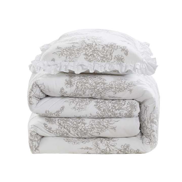 Edredão Rowel Cinzento Floral | Revitex