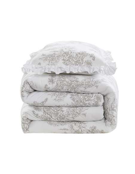 Edredón Rowel Gris Floral | Revitex