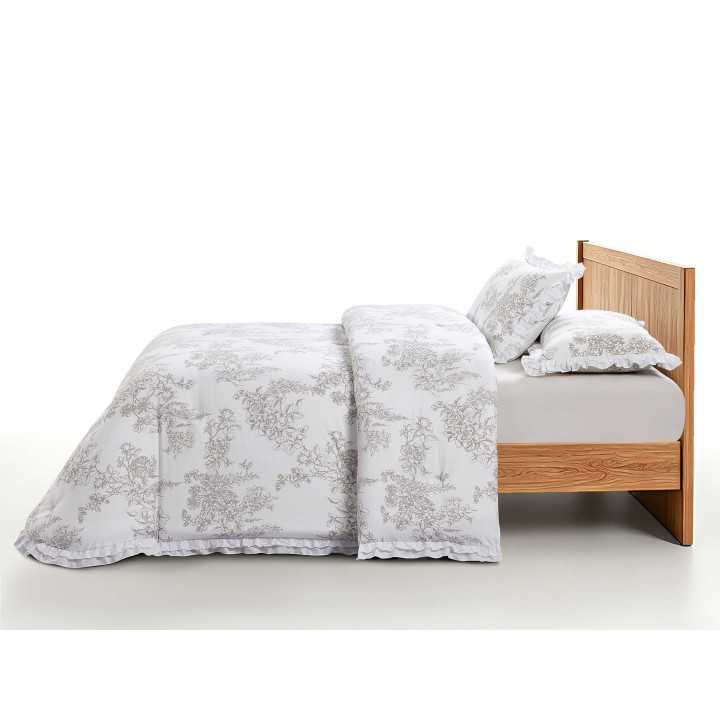 Edredón Rowel Gris Floral | Revitex