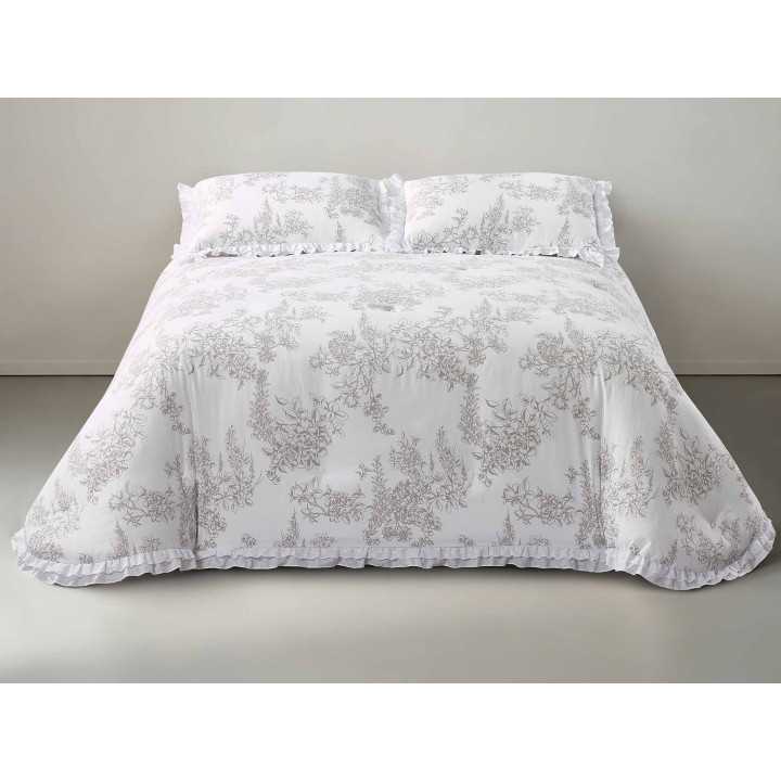 Edredão Rowel Cinzento Floral | Revitex