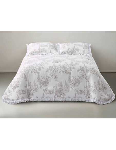 Edredón Rowel Gris Floral | Revitex