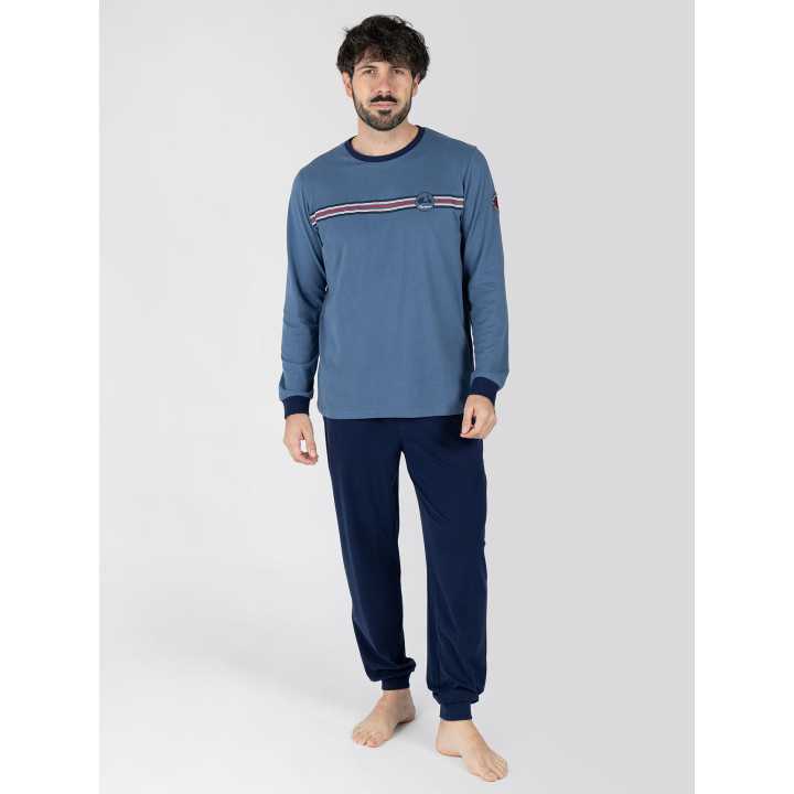 Pijama Hombre Soren Azul de Algodón | Revitex