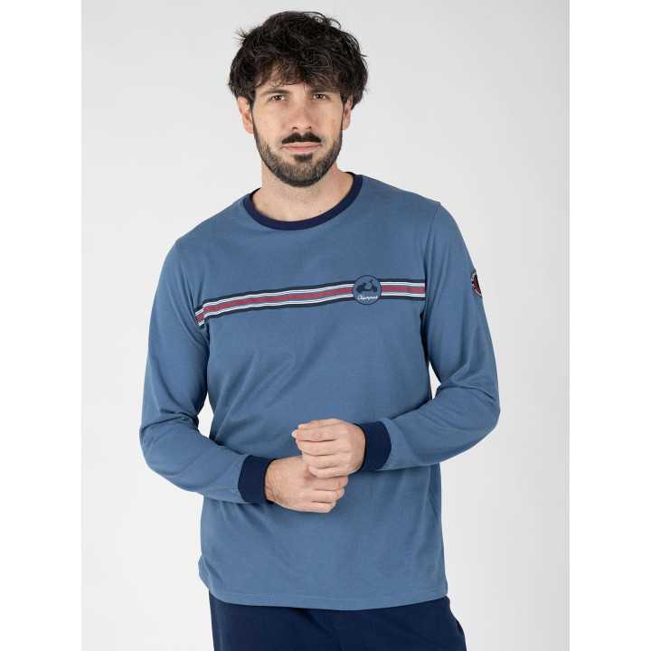 Pijama Hombre Soren Azul de Algodón | Revitex