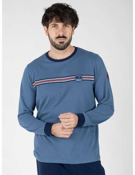 Pijama Hombre Soren Azul de Algodón | Revitex