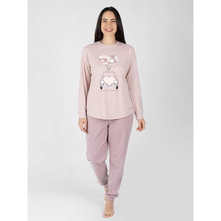 Pijama Mulher Freja Rosa de Algodão | Revitex