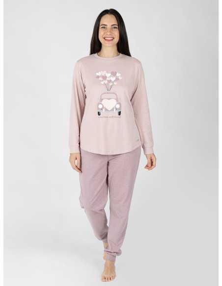 Pijama Mulher Freja Rosa de Algodão | Revitex