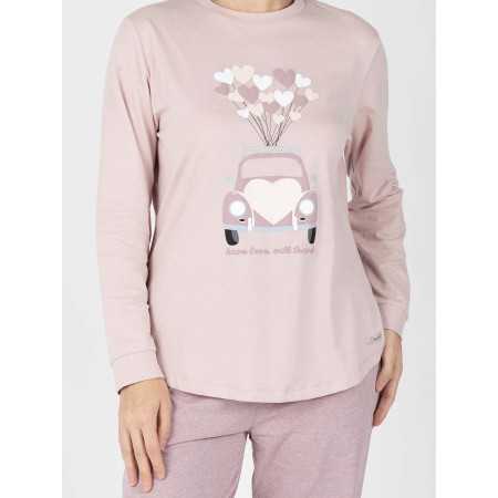 Pijama Mujer Freja Rosa de Algodón | Revitex 2