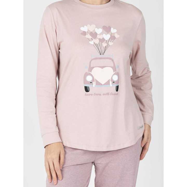 Pijama Mulher Freja Rosa de Algodão | Revitex