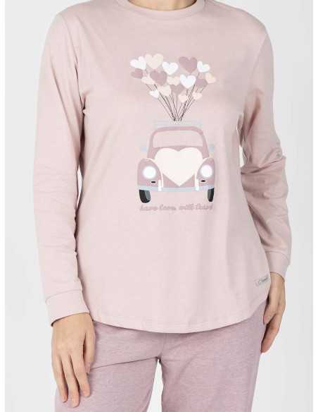 Pijama Mulher Freja Rosa de Algodão | Revitex