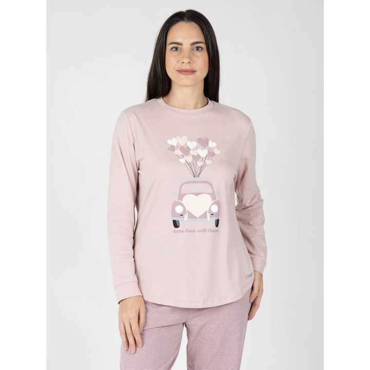 Pijama Mulher Freja Rosa de Algodão | Revitex