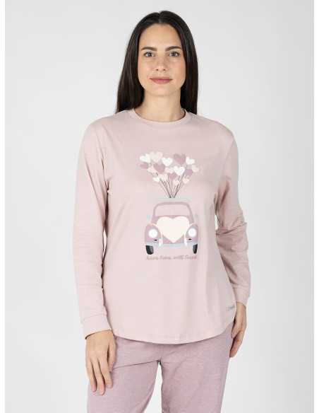Pijama Mujer Freja Rosa de Algodón | Revitex