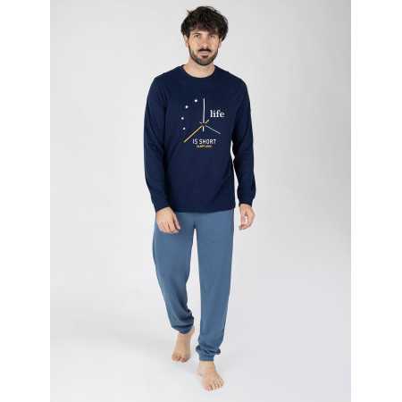 Pijama Hombre Mikhail Azul Marino | Revitex