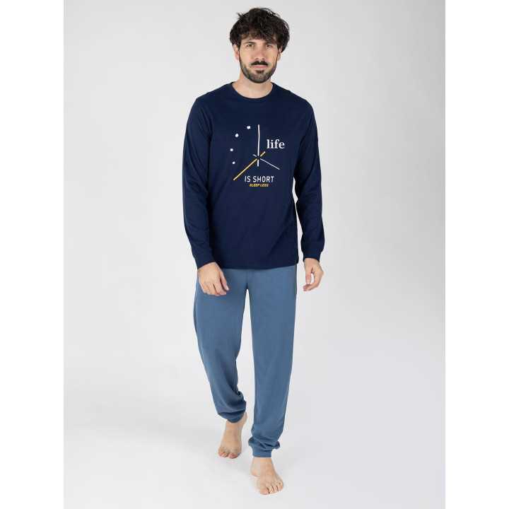 Pijama Hombre Mikhail Azul Marino | Revitex