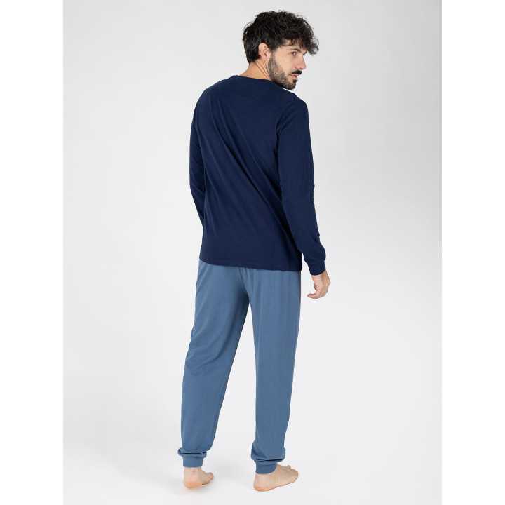 Pijama Hombre Mikhail Azul Marino | Revitex