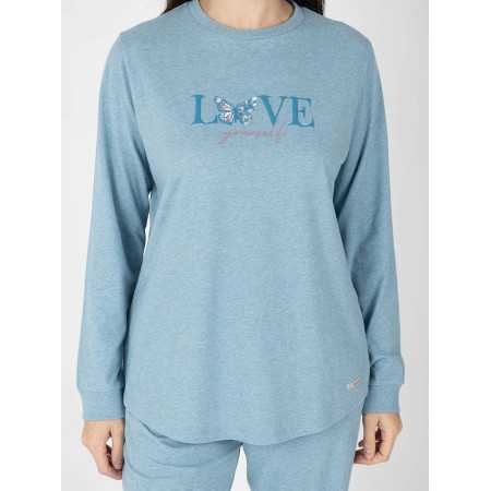 Pijama Mujer Astrid Azul Manga Larga | Revitex 2