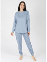 Pijama Mujer Saskia Azul Manga Larga | Revitex
