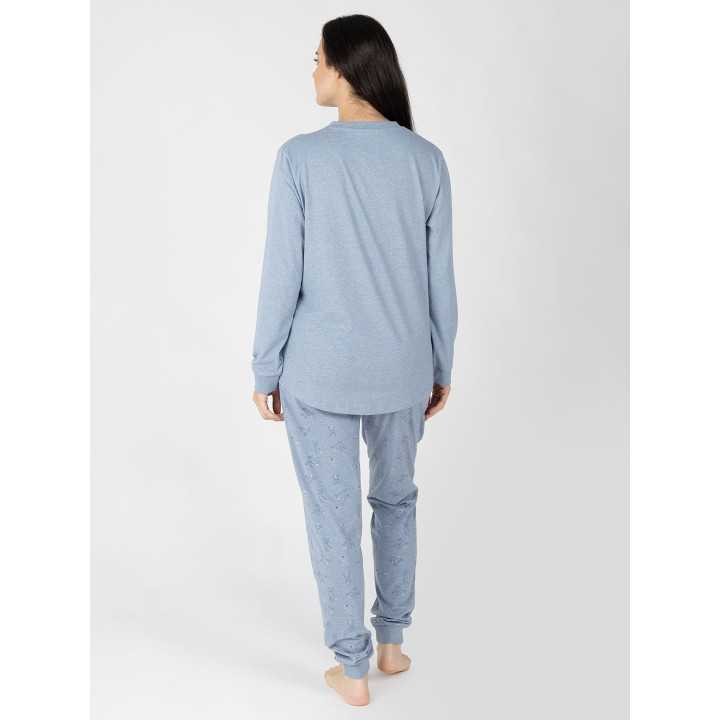 Pijama Mujer Saskia Azul Manga Larga | Revitex