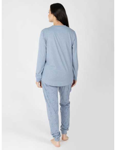 Pijama Mujer Saskia Azul Manga Larga | Revitex