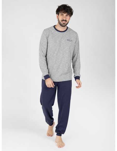 Pijama Homem Lukas Cinzento e Azul | Revitex