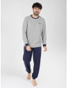 Pijama Hombre Lukas Gris y Azul | Revitex