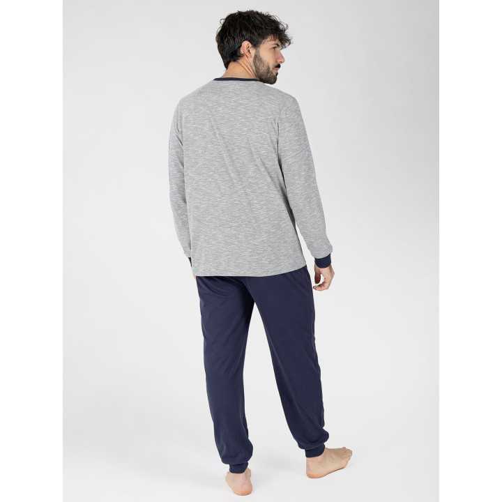 Pijama Homem Lukas Cinzento e Azul | Revitex