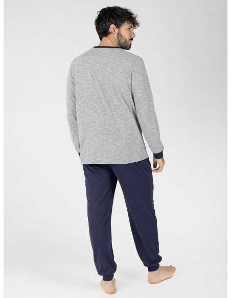 Pijama Hombre Lukas Gris y Azul | Revitex