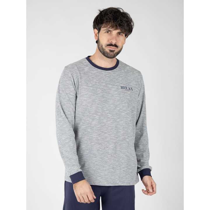 Pijama Hombre Lukas Gris y Azul | Revitex