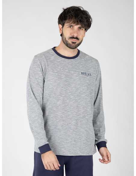 Pijama Hombre Lukas Gris y Azul | Revitex