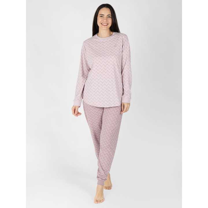 Pijama Mujer Anya Rosa Manga Larga | Revitex