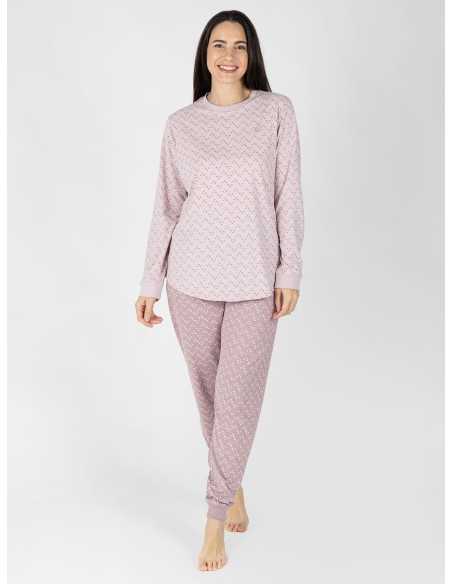 Pijama Mujer Anya Rosa Manga Larga | Revitex