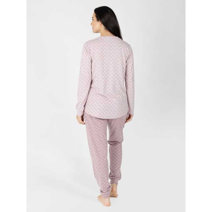 Pijama Mujer Anya Rosa Manga Larga | Revitex