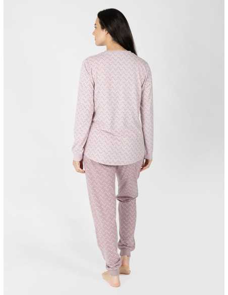 Pijama Mujer Anya Rosa Manga Larga | Revitex
