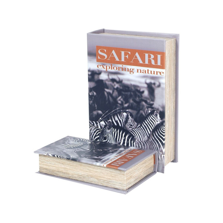OFERTA *set 2 cajas libro safari cebra