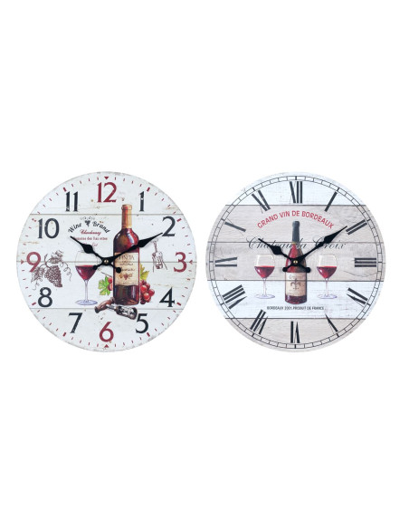 Reloj pared vino 34cm