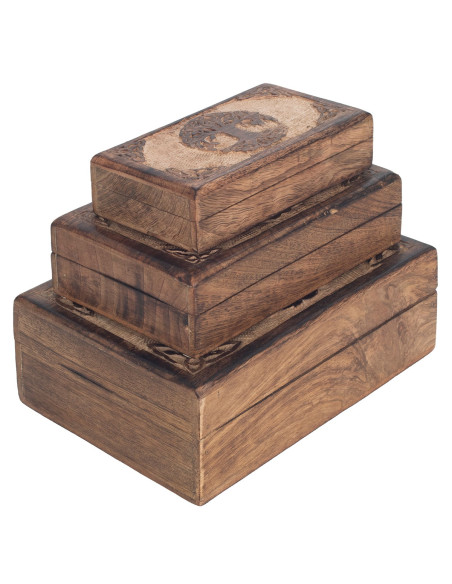 Set 3 cajas rect. arbol vida