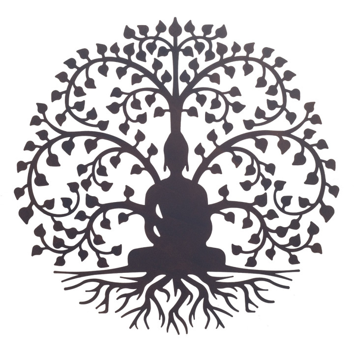 Adorno pared buda arbol 60 cm