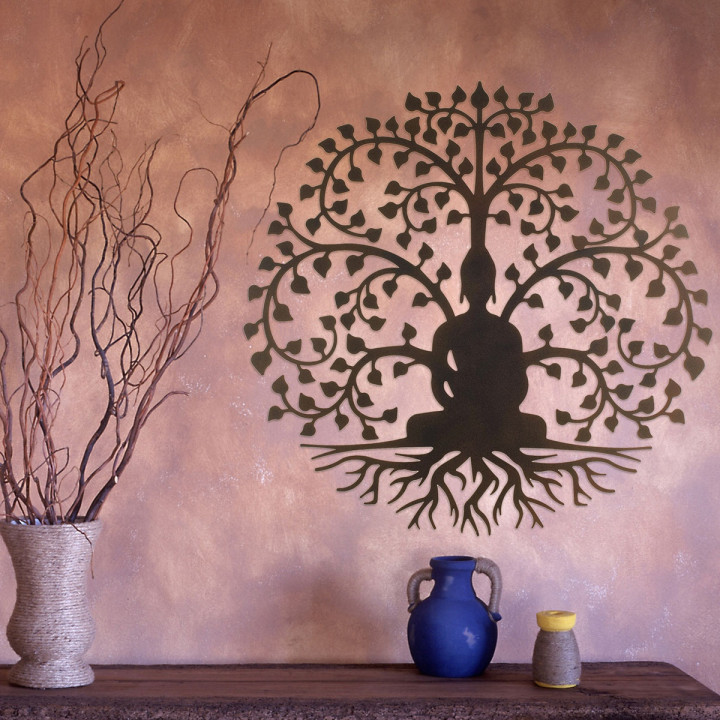 Adorno pared buda arbol 60 cm