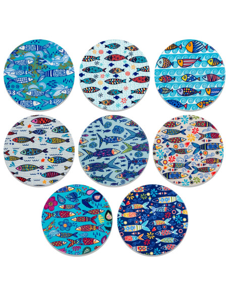Posavasos red. peces c/exp.